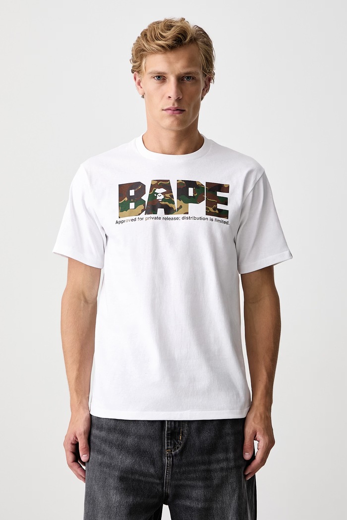A Bathing Ape T-shirt bawełniany męski biały 001TEM301034M