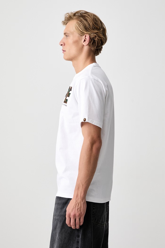 T-shirt bawełniany męski A Bathing Ape 001TEM301034M biały