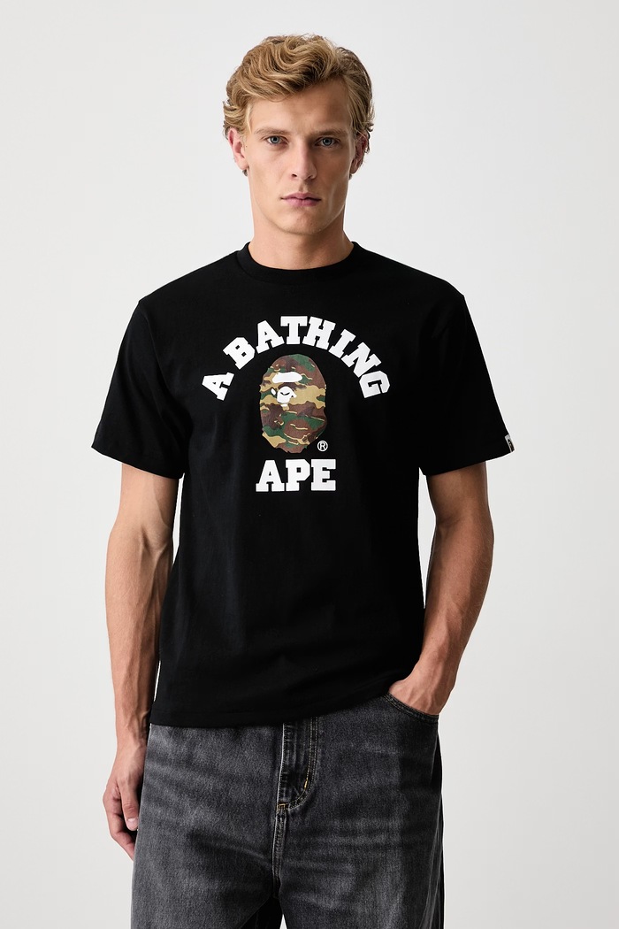 A Bathing Ape T-shirt bawełniany męski czarny 001TEM301031M