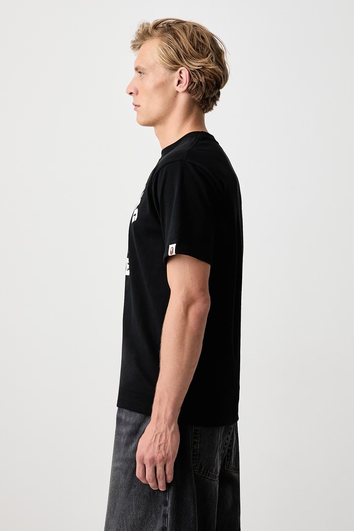 Odzież A Bathing Ape T-shirt bawełniany męski 001TEM301031M czarny