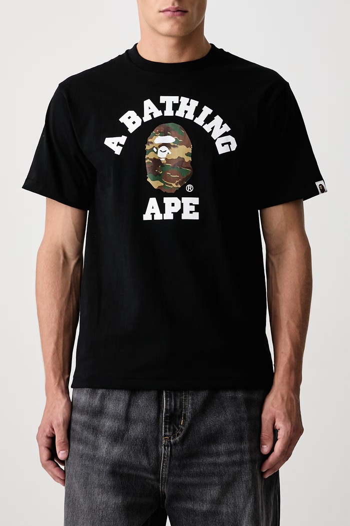 T-shirt bawełniany męski A Bathing Ape 001TEM301031M czarny