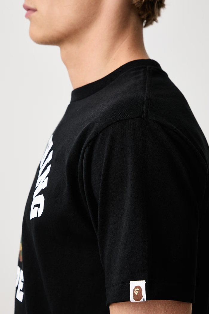T-shirt bawełniany męski A Bathing Ape czarny 001TEM301031M