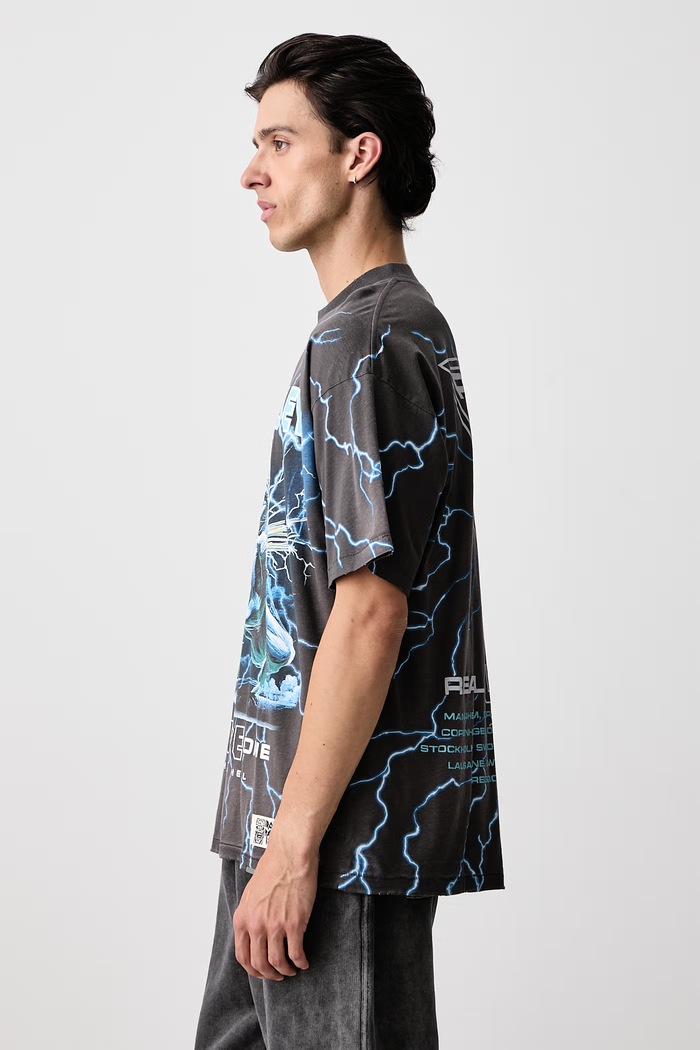 T-shirt oversize bawełniany męski Represent MLM100587.46 szary