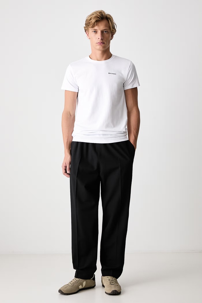 Palm Angels T-shirt basic damski bawełniany z elastanem PLA1UMBTS01BI biały SS26