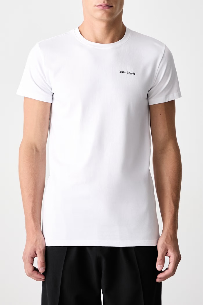 T-shirt basic damski bawełniany z elastanem Palm Angels biały PLA1UMBTS01BI