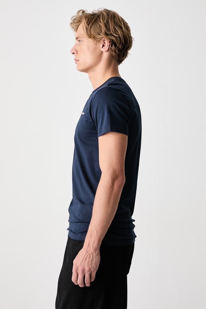 T-shirt basic damski bawełniany z elastanem Palm Angels PLA1UMBTS01BI granatowy