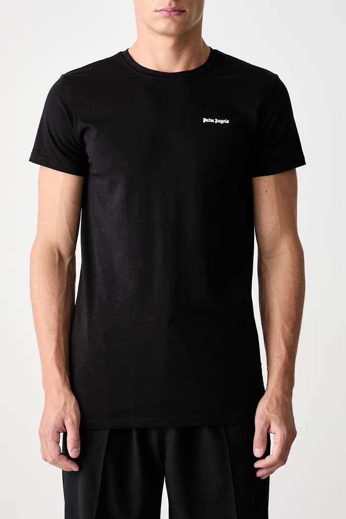 T-shirt basic damski bawełniany z elastanem Palm Angels czarny PLA1UMBTS01BI