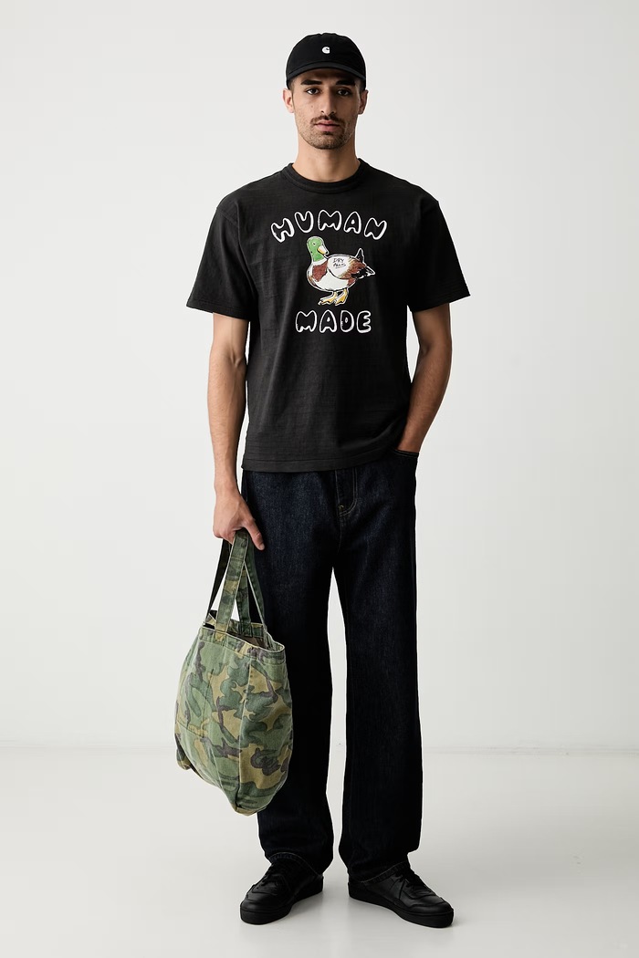 Human Made T-shirt bawełniany męski HM31TE022 czarny SS26