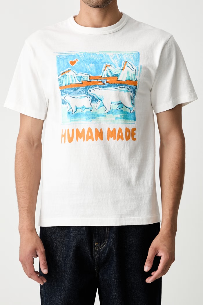 Human Made T-shirt bawełniany męski HM31TE007 biały