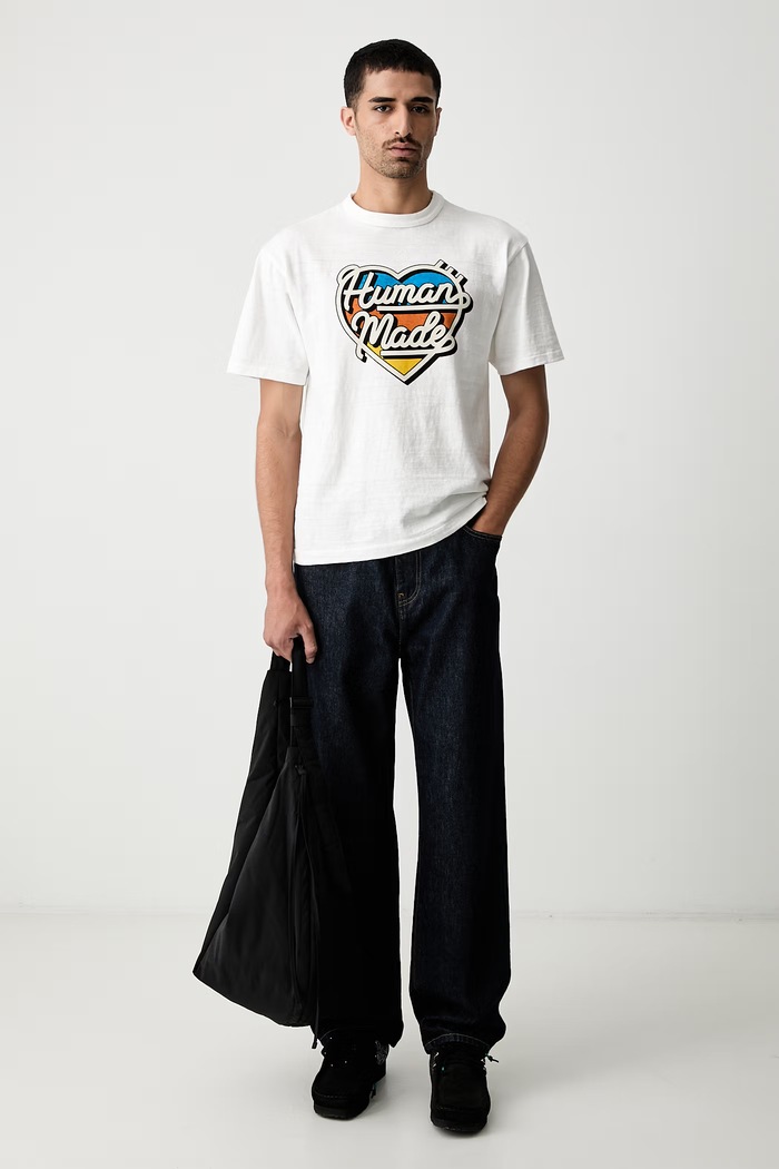 Human Made T-shirt bawełniany męski HM31TE005 biały SS26