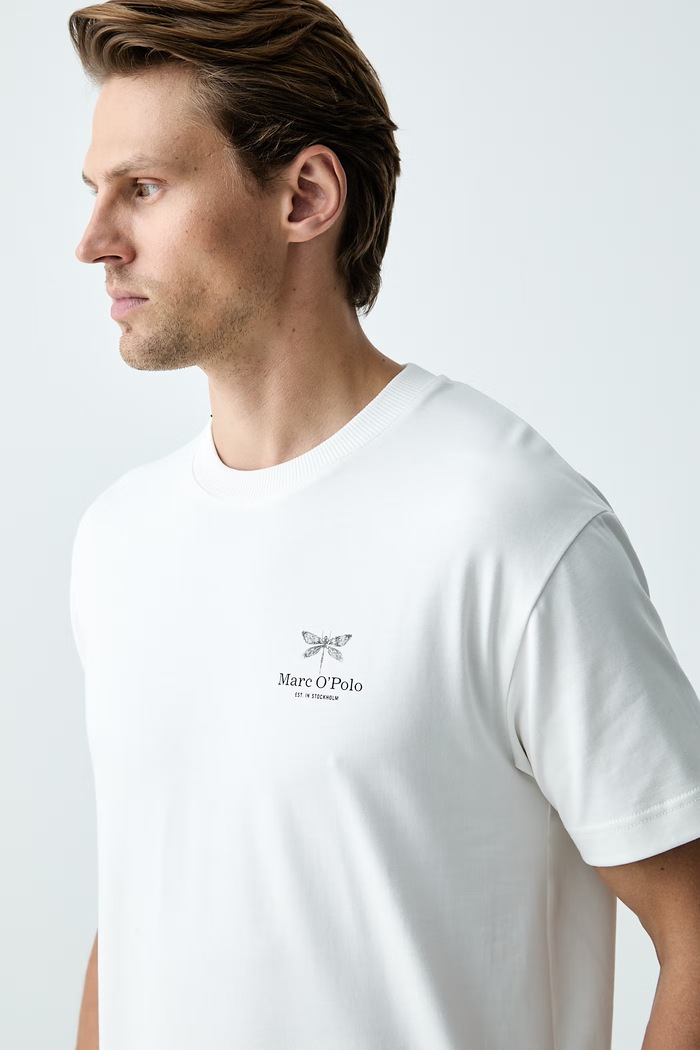 Marc O'Polo T-shirt męski bawełniany beżowy 5000012704