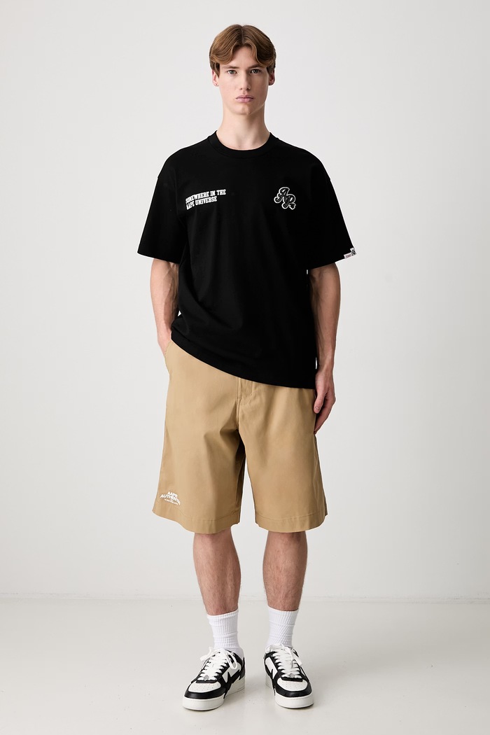 AAPE T-shirt bawełniany męski AAPTEM1852XXQ czarny