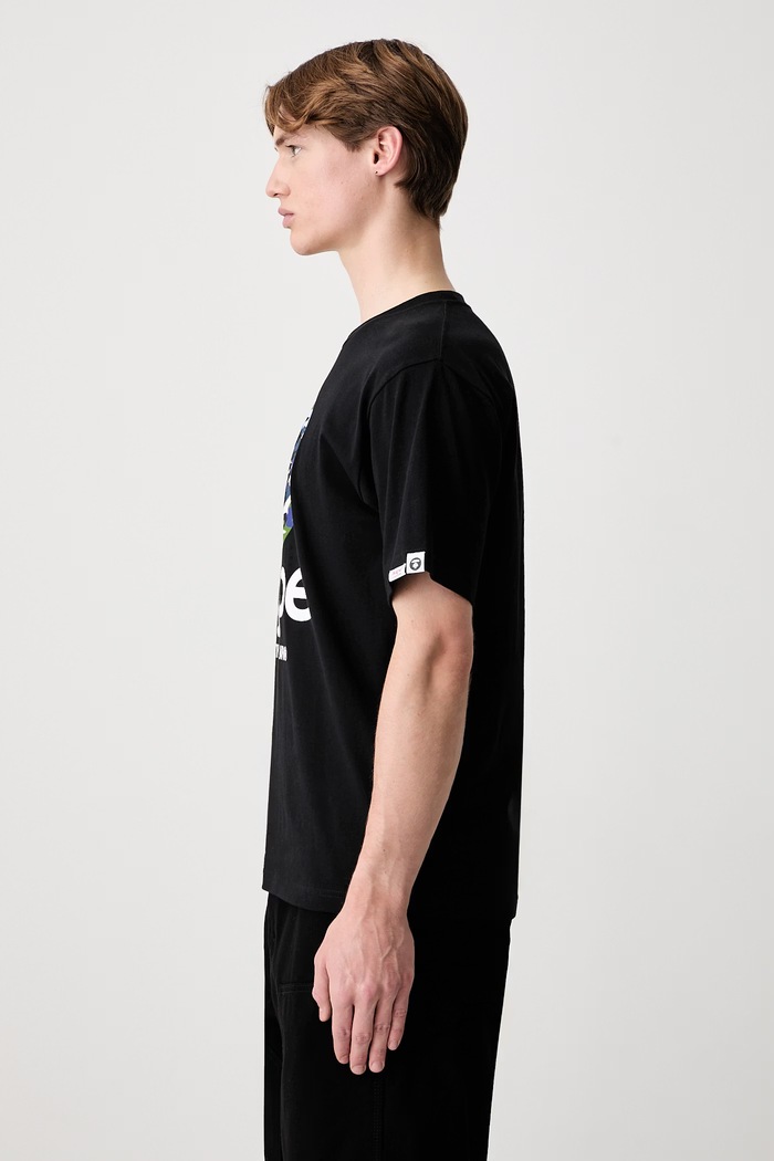 AAPE T-shirt damski z bawełną AAPTEM1834XXQ czarny SS26
