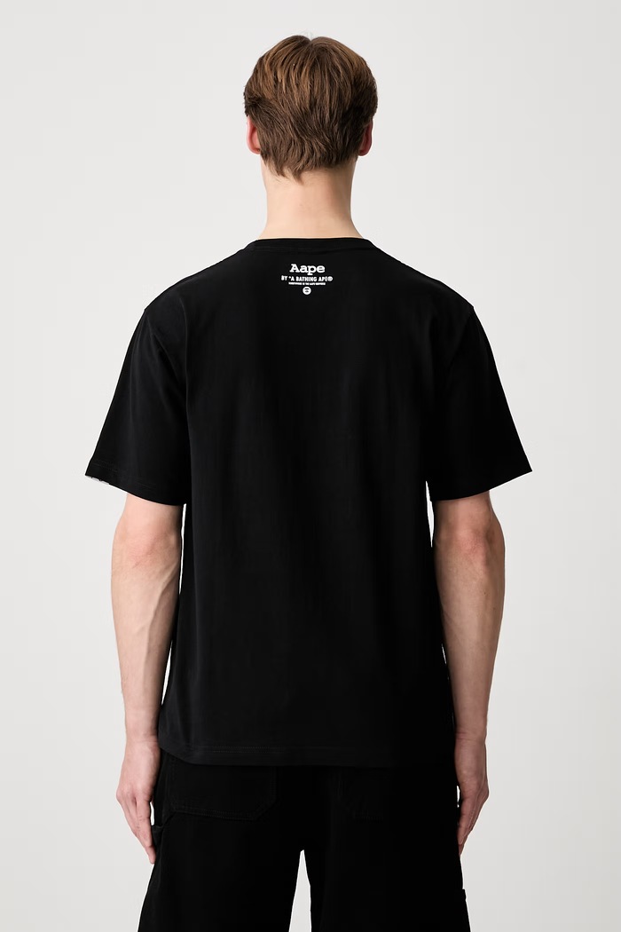 Odzież AAPE T-shirt damski z bawełną AAPTEM1834XXQ czarny
