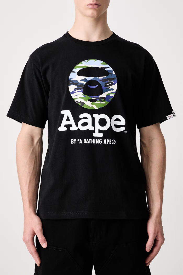 AAPE T-shirt damski z bawełną czarny AAPTEM1834XXQ