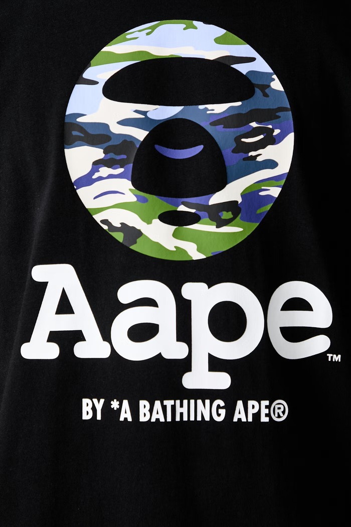 AAPE T-shirt damski z bawełną AAPTEM1834XXQ czarny