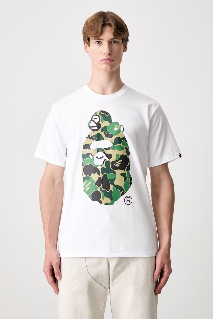 A Bathing Ape ABC Camo Milo T-shirt bawełniany męski biały 0ZXTEMX00310Q
