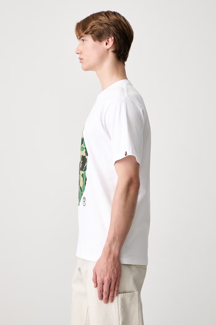 A Bathing Ape ABC Camo Milo T-shirt bawełniany męski 0ZXTEMX00310Q biały SS26