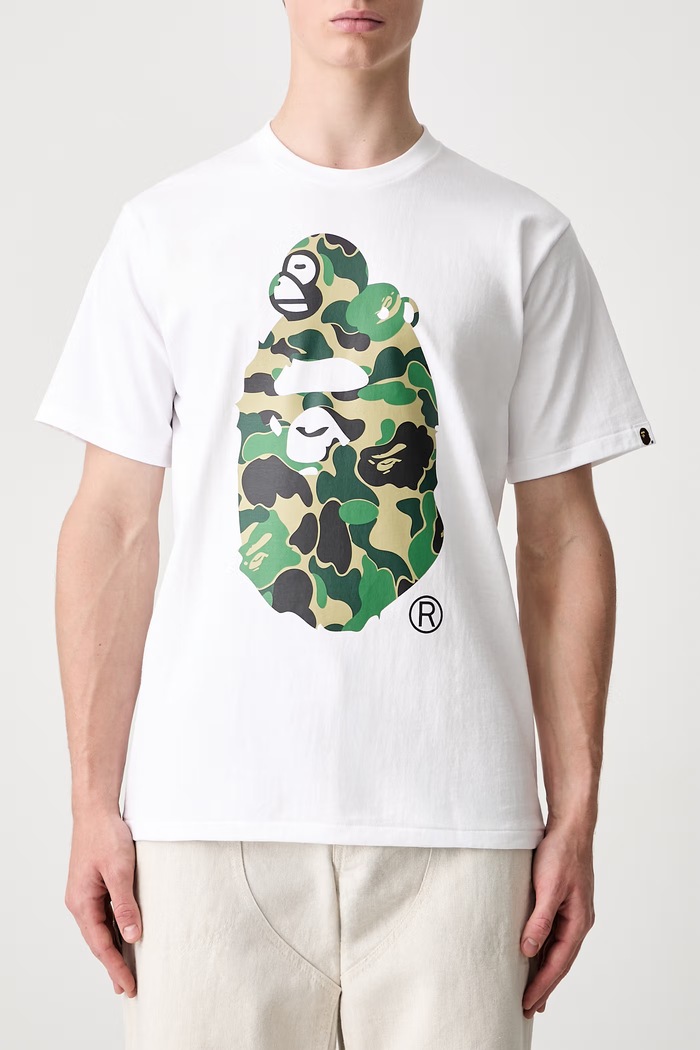 A Bathing Ape ABC Camo Milo T-shirt bawełniany męski biały 0ZXTEMX00310Q