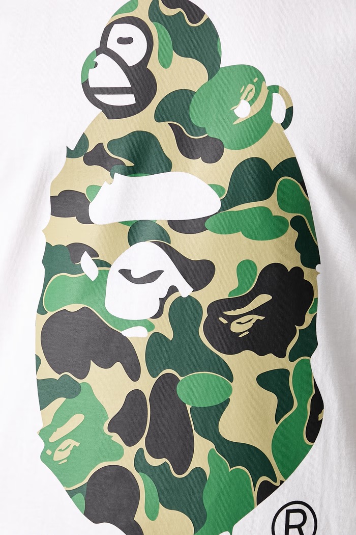 A Bathing Ape ABC Camo Milo T-shirt bawełniany męski 0ZXTEMX00310Q biały
