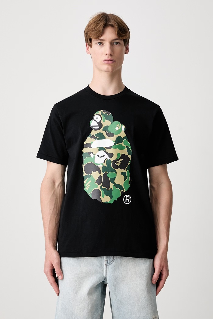 A Bathing Ape ABC Camo Milo T-shirt bawełniany męski czarny 0ZXTEMX00310Q