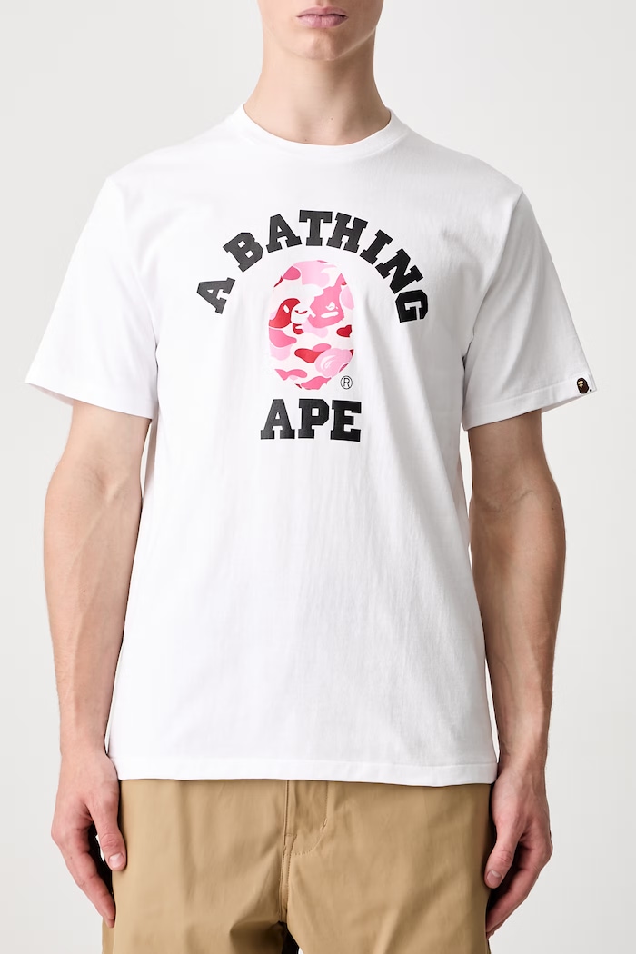 A Bathing Ape ABC Camo T-shirt bawełniany męski biały 0ZXTEM004101Q