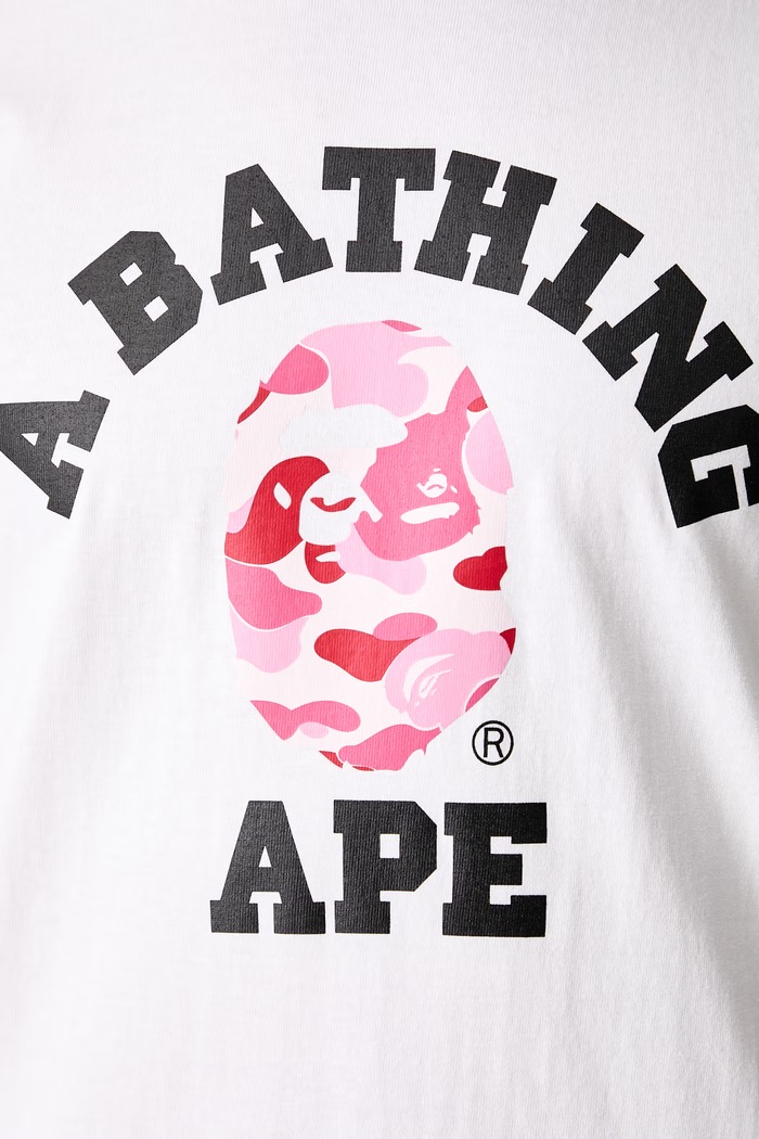A Bathing Ape ABC Camo T-shirt bawełniany męski 0ZXTEM004101Q biały