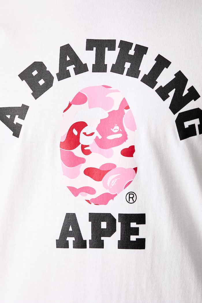 A Bathing Ape ABC Camo T-shirt bawełniany męski 0ZXTEM004101Q biały