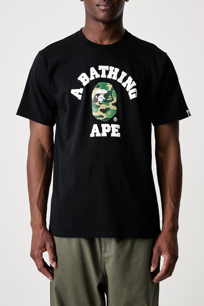 A Bathing Ape ABC Camo T-shirt bawełniany męski czarny 0ZXTEM004101Q