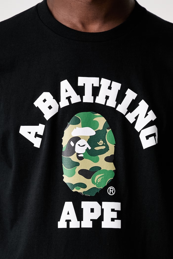 A Bathing Ape ABC Camo T-shirt bawełniany męski 0ZXTEM004101Q czarny