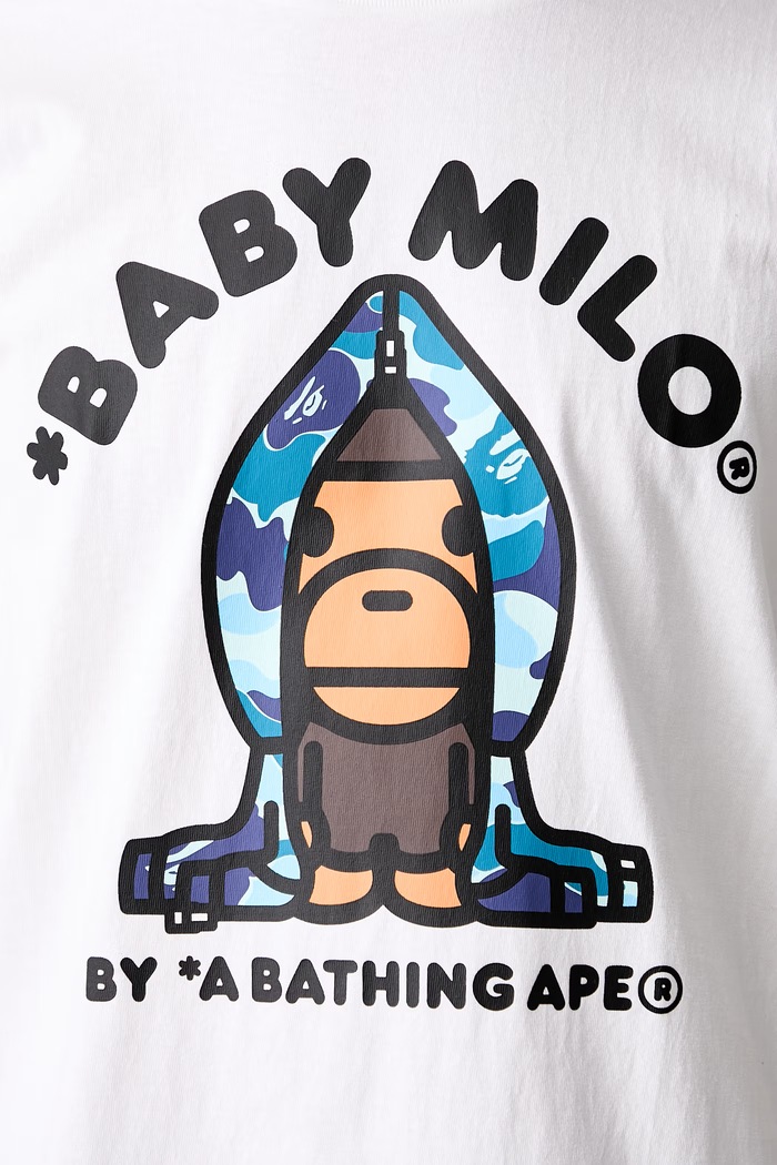 A Bathing Ape ABC Camo Milo T-shirt bawełniany męski 0ZXTEMX00510Q biały
