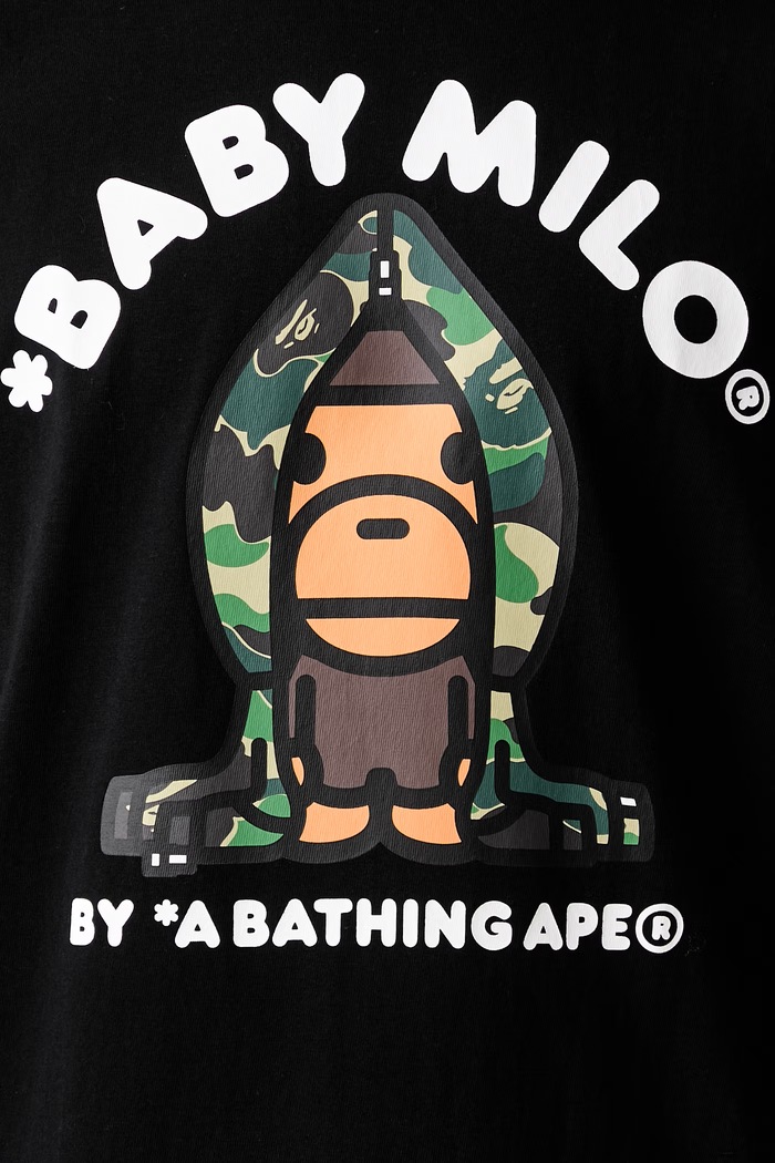 A Bathing Ape ABC Camo Milo T-shirt bawełniany męski 0ZXTEMX00510Q czarny