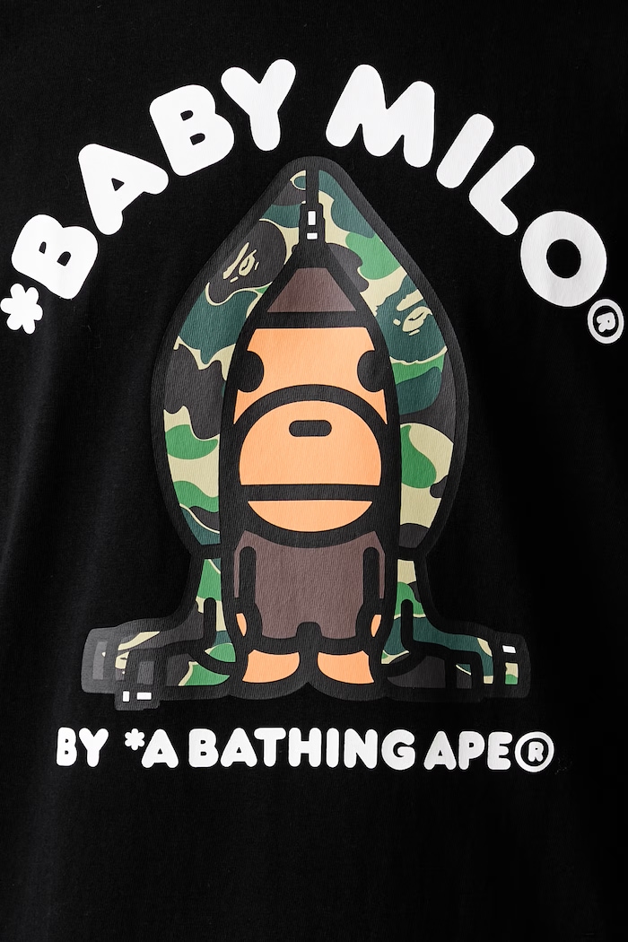 A Bathing Ape ABC Camo Milo T-shirt bawełniany męski 0ZXTEMX00510Q czarny