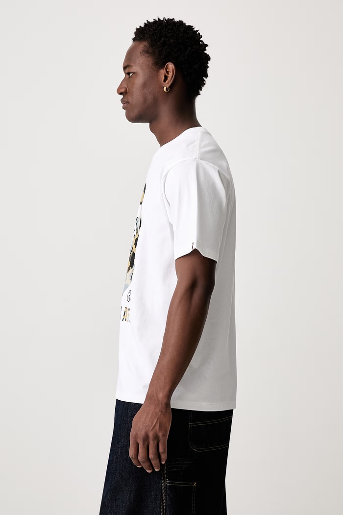 A Bathing Ape STA Over Print 1st Camo T-shirt męski z bawełną 0ZXTEM023101Q biały SS26