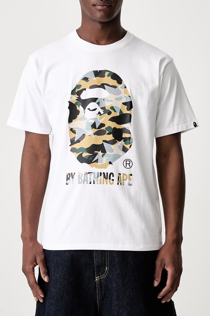 A Bathing Ape STA Over Print 1st Camo T-shirt męski z bawełną biały 0ZXTEM023101Q