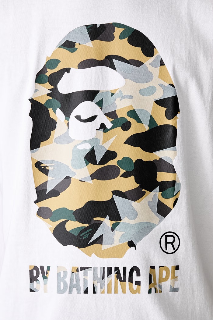 A Bathing Ape STA Over Print 1st Camo T-shirt męski z bawełną 0ZXTEM023101Q biały