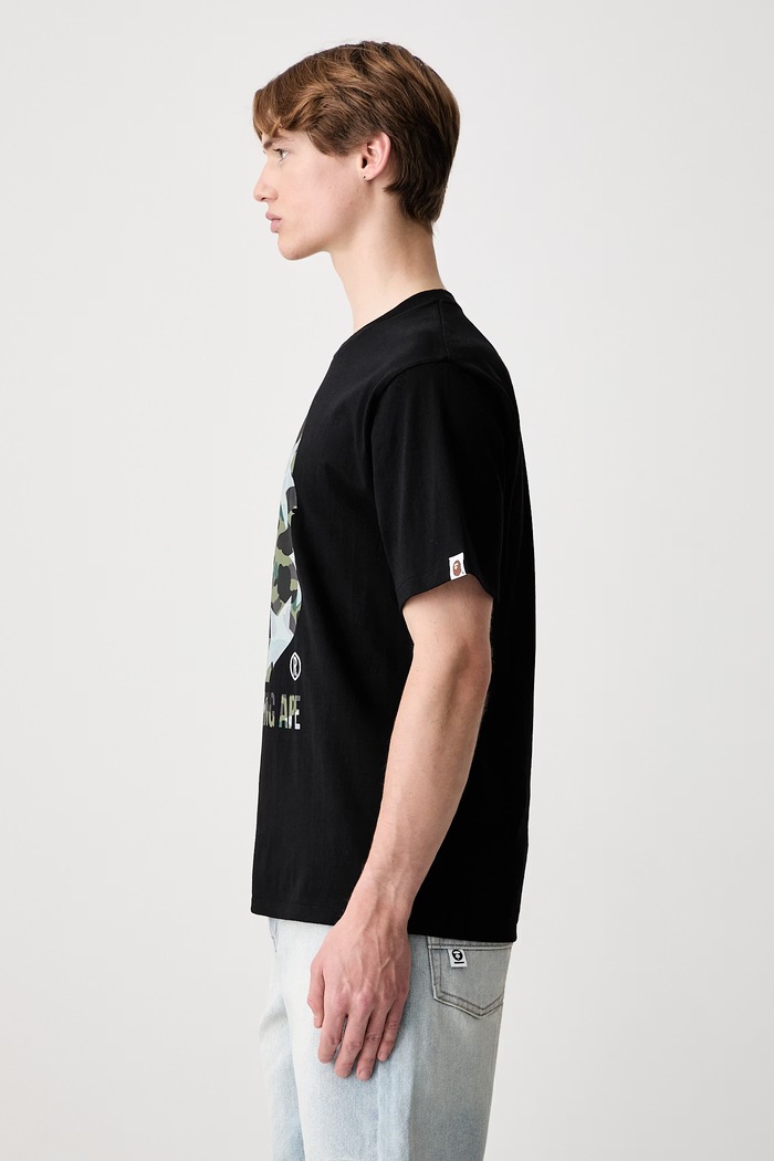 A Bathing Ape STA Over Print 1st Camo T-shirt męski z bawełną 0ZXTEM023101Q czarny SS26