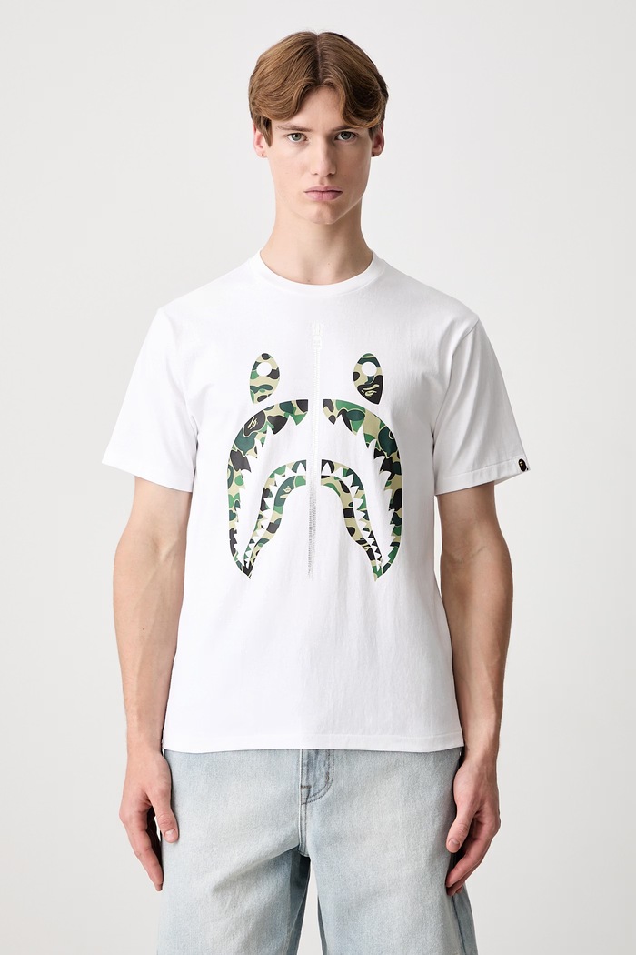 A Bathing Ape ABC Camo Shark T-shirt bawełniany męski biały 0ZXTEM007101Q