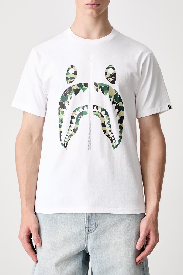 A Bathing Ape ABC Camo Shark T-shirt bawełniany męski biały 0ZXTEM007101Q