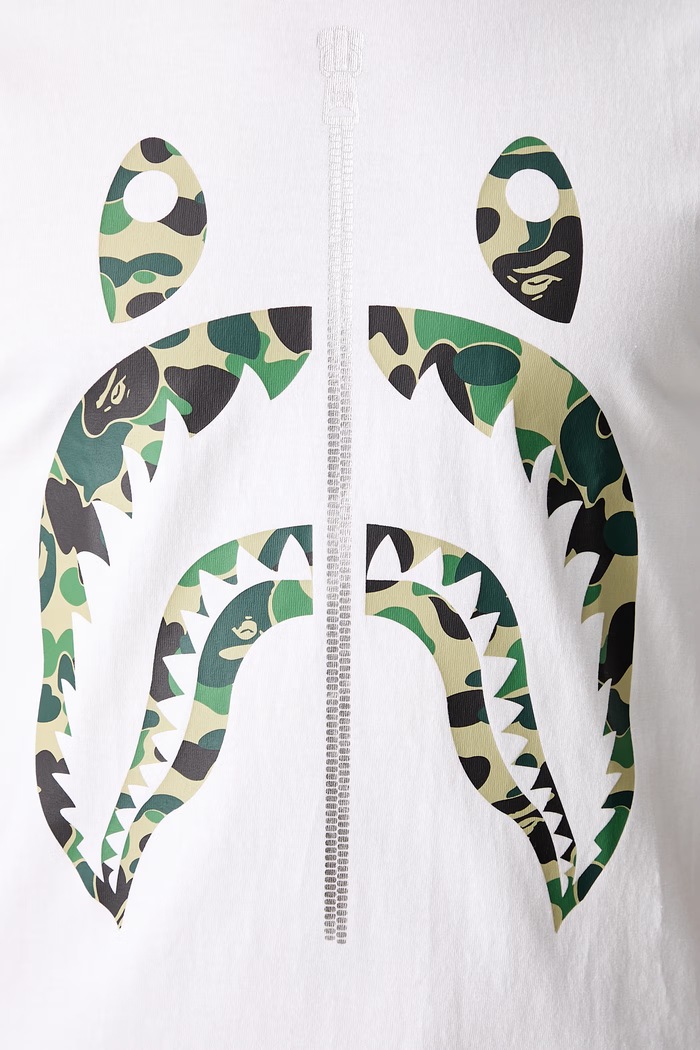 A Bathing Ape ABC Camo Shark T-shirt bawełniany męski 0ZXTEM007101Q biały