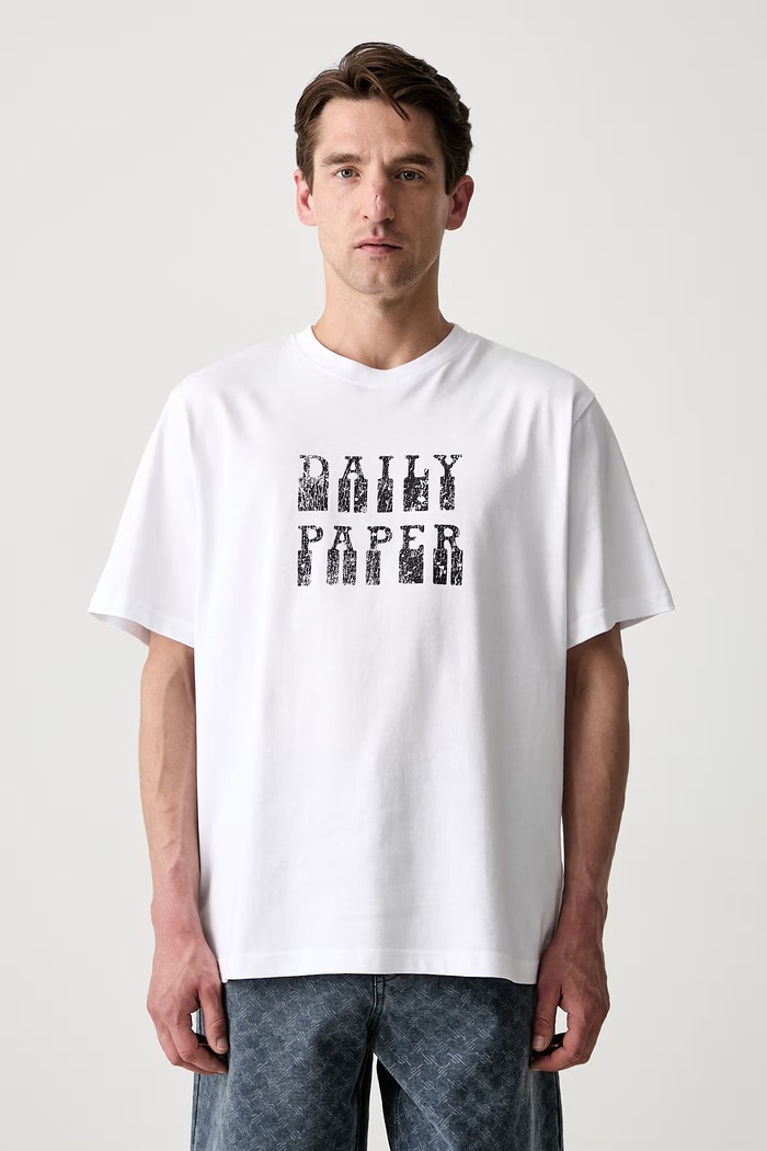 Daily Paper T-shirt bawełniany męski biały 2610086