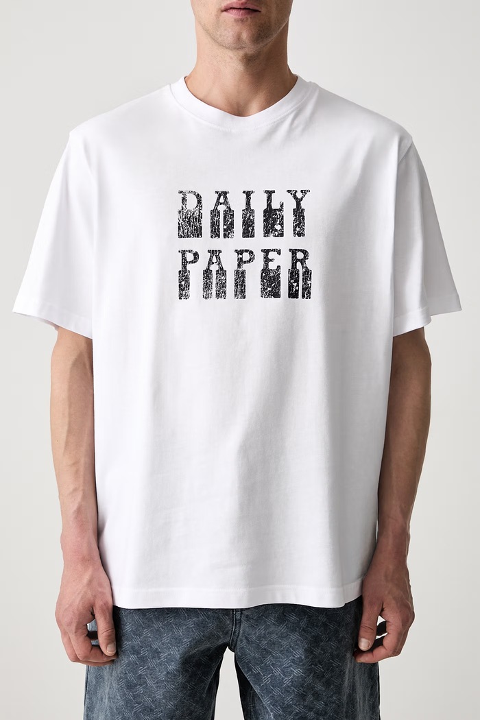 Daily Paper T-shirt bawełniany męski biały 2610086