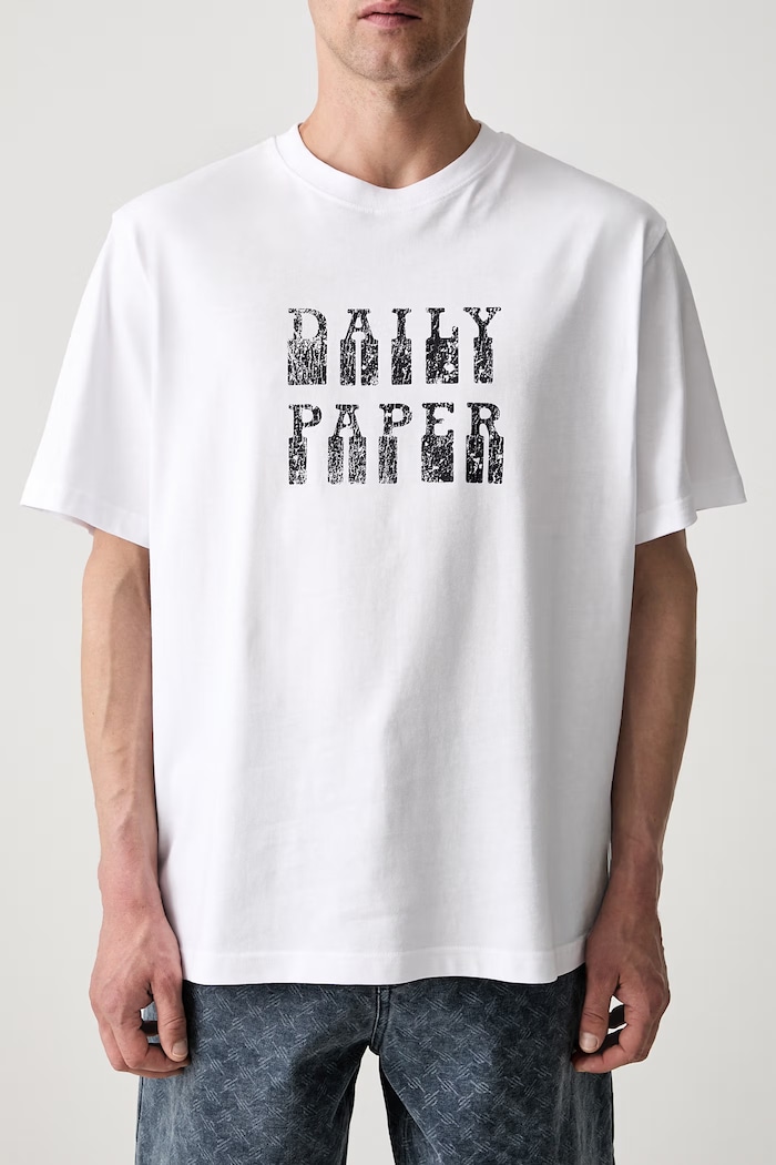 Daily Paper T-shirt bawełniany męski biały 2610086