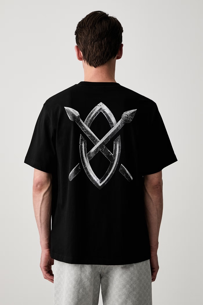 Daily Paper T-shirt bawełniany męski czarny 2610089