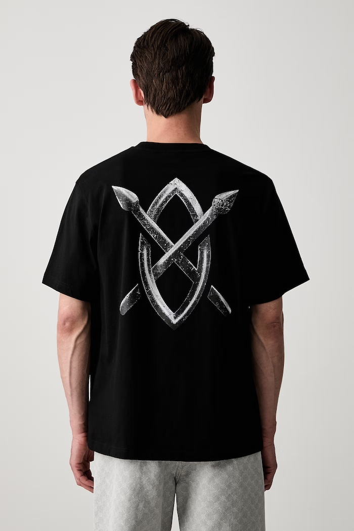 Daily Paper T-shirt bawełniany męski czarny 2610089