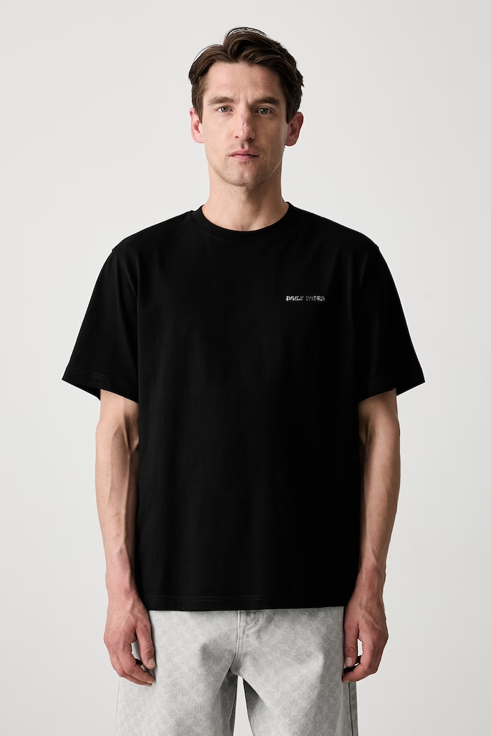 Odzież Daily Paper T-shirt bawełniany męski 2610089 czarny