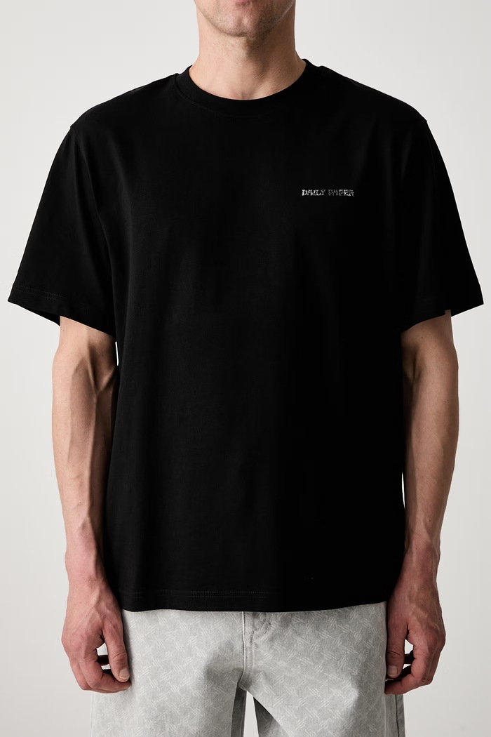 Daily Paper T-shirt bawełniany męski czarny 2610089