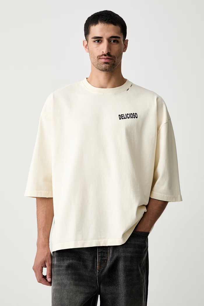Ρούχα Willy Chavarria WILLY'S TACO SHOP t-shirt βαμβακερό ανδρικό WCJSY0176 μπεζ