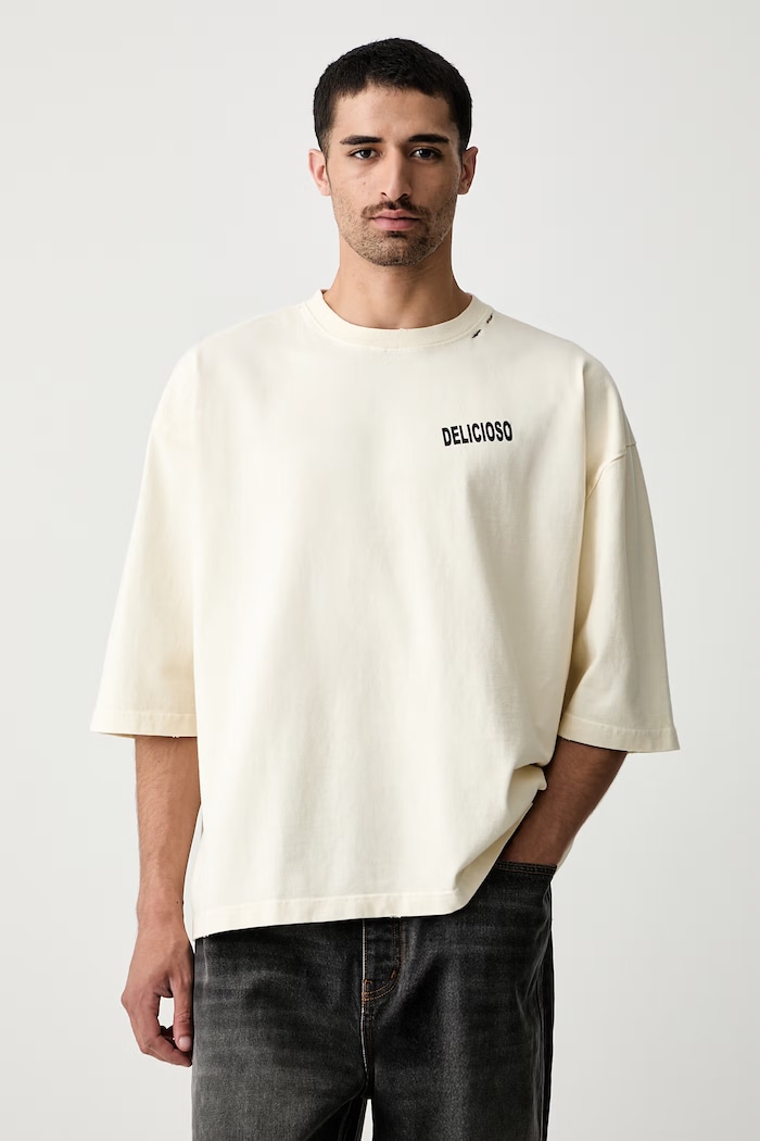 Ρούχα Willy Chavarria WILLY'S TACO SHOP t-shirt βαμβακερό ανδρικό WCJSY0176 μπεζ