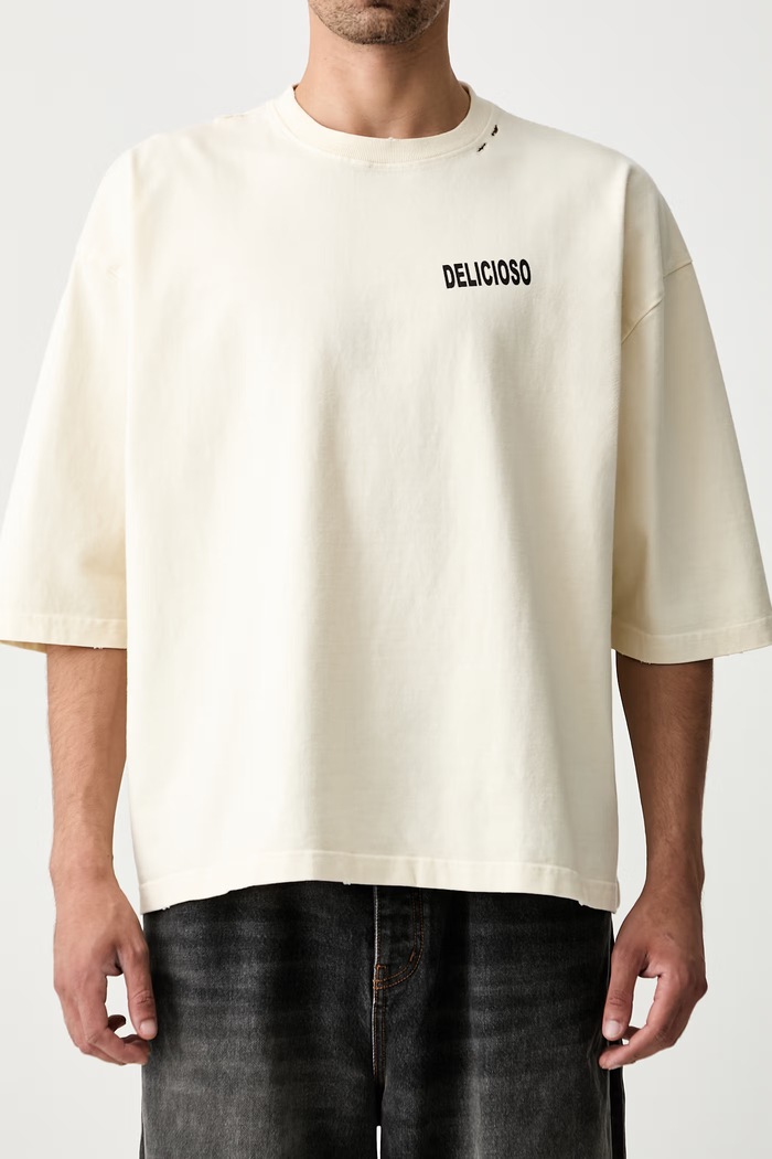WILLY'S TACO SHOP t-shirt βαμβακερό ανδρικό Willy Chavarria μπεζ WCJSY0176